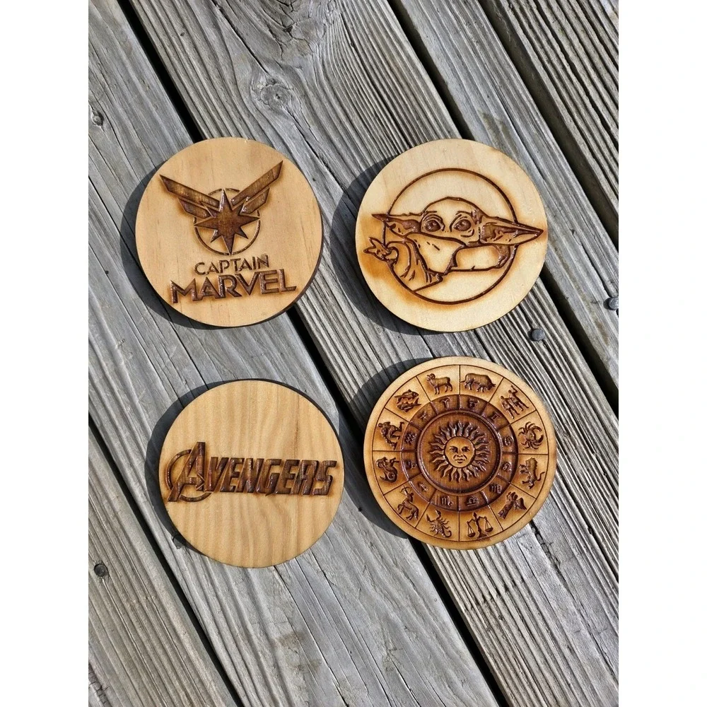 Handcarved‎ Wooden Coasters